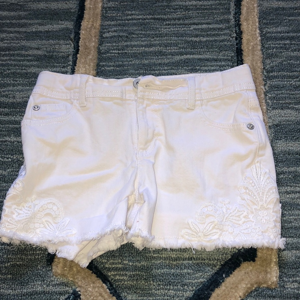White jean shorts